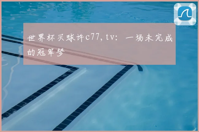 世界杯买球许c77,tv：一场未完成的冠军梦